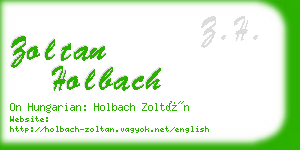 zoltan holbach business card